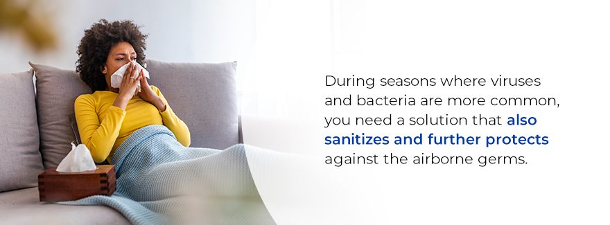 need a solution that sanitizes against airborne germs